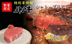 特別寄附額 数量限定 神戸牛 ヒレ シャトーブリアン ステーキ 150g×1枚