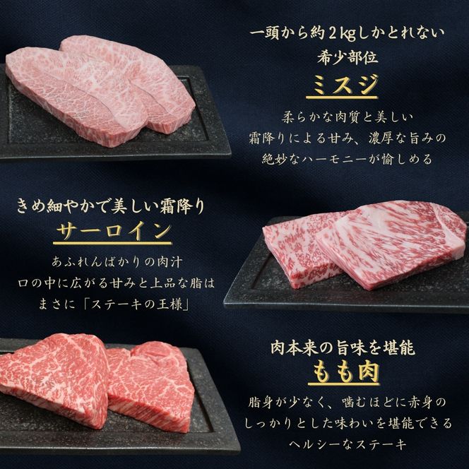 黒毛和牛 【京の肉】 ステーキ 食べ比べセット 600g 京都府産 ビフテキ 和牛 牛肉 モモ ミスジ ブランド牛 赤身 焼肉 鉄板焼 国産 小分け 冷凍 ギフト お歳暮 ご褒美 南丹市 グルメ