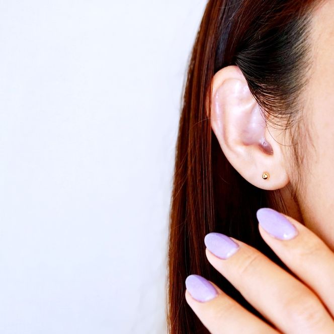 【ジュエリー】K18 18金 ゴールド 地金 シンプル ボール ピアス (3mm) 保証書付 KO-0001 242-007-b