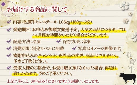 180g×6枚 佐賀牛ヒレ H-272