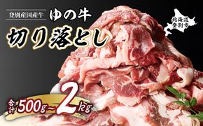 量が選べる！登別産国産牛ブランド 登別牧場ゆの牛(うし) 切り落とし 500g～2kg