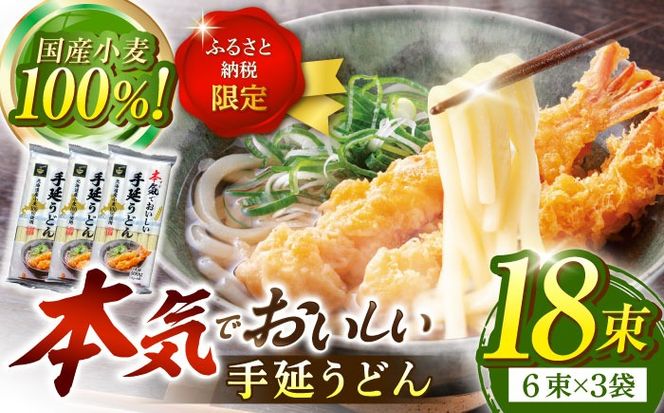 【ふるさと納税限定】＜北海道産小麦100%使用＞本気（マジ）でおいしい手延うどん  9人前 （50g×６束×３袋）/ うどん ウドン 饂飩 麺 めん 乾麺 / 南島原市 /  たなか物産[SDY034]