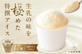ns025-011-17 生乳の味を極めた特撰アイス17個セット 【千本松牧場】