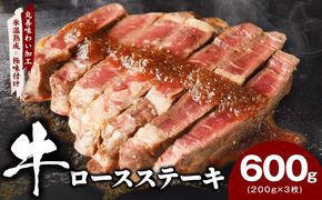 mrz0349 牛肉 ロースステーキ 600g【氷温熟成×極味付け 約200g×3枚  訳あり サイズ不揃い 小分け 焼くだけ】