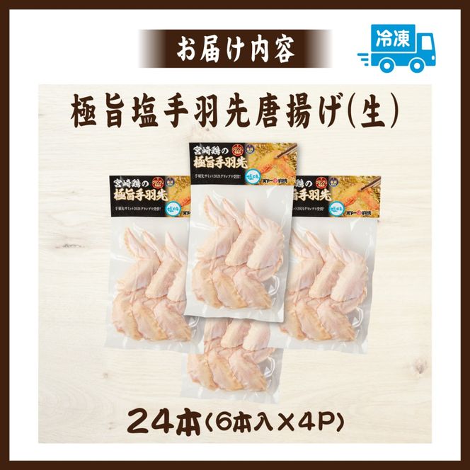 【手羽先サミット殿堂入り！】極旨塩 手羽先 唐揚げ 24本（国産 鶏肉 手羽 手羽先 唐揚げ 塩 味付き 限定 冷凍）