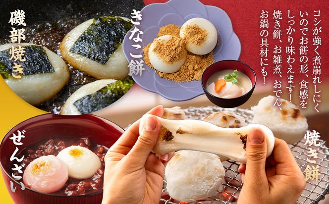 杵つき餅 丸餅【白・エビ・よもぎ】（白2パック、エビ1パック、よもぎ1パック） 1袋6個入り　計24個　【もち おもち 餅 正月 年末年始 鍋 雑煮 もち米 佐賀肥前米 田舎の味 さくらエビ エビ よもぎ 大阪府 門真市】 272230_BU010