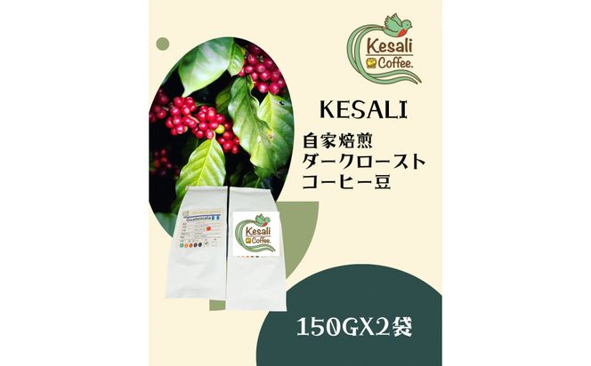 Kesali自家焙煎ダークローストコーヒー150gx2袋 372013_MG001
