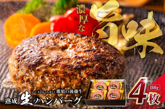 ns044-004 ソースのいらない那須の後藤牛熟成生ハンバーグ150g×4枚