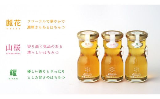 【 数量限定 】山桜 はちみつ と春の 田舎はちみつ の 3種 ギフト セット [ 結蜜 Musubi-R3山桜 120g ]（ 茨城県共通返礼品： 五霞町 ） 生ハチミツ 蜂蜜 非加熱 茨城県産 国産 天然 純粋 贈答用 [EG001us]