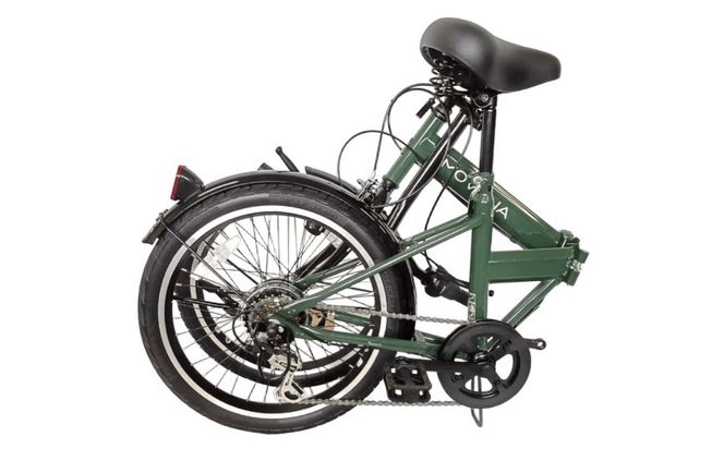 ノーパンク 折りたたみ自転車 MOVONA 20インチ ワイドタイヤ Dark Green（ダークグリーン） SHIMANO6段変速 空気入れ不要 通勤 通学｜武田産業 フォールディングバイク 人気返礼品 三重県 四日市市 ふるさと納税