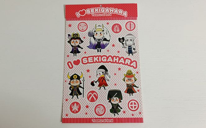 関ケ原七武将キャラクター缶バッチ7種類＆シール2種類セット