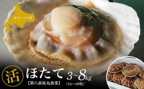 オホーツク産 『活』ほたて 選べる容量 3～8kg SRMN001-v