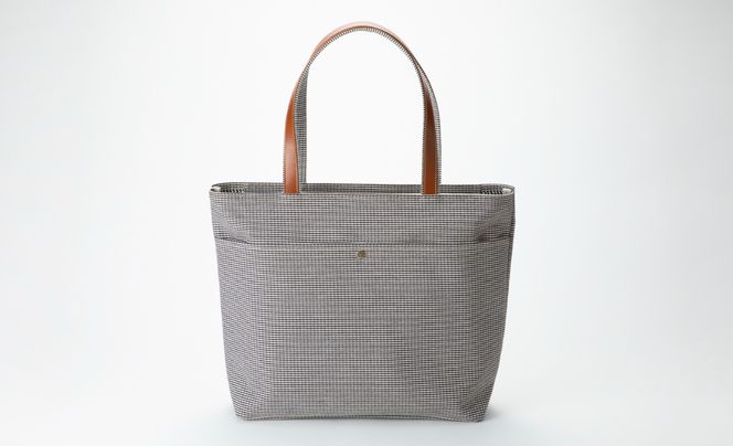 【J-251】ｋｉｉ工房　帆布かばん　ダブルハンドトート ＬＬサイズ 千鳥柄【高島屋選定品】