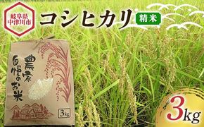 〈農事組合法人 阿木特産営農〉お米（コシヒカリ） 3kg 数量限定 こしひかり 中津川産 岐阜 こめ コメ 白米 精米 F4N-2498