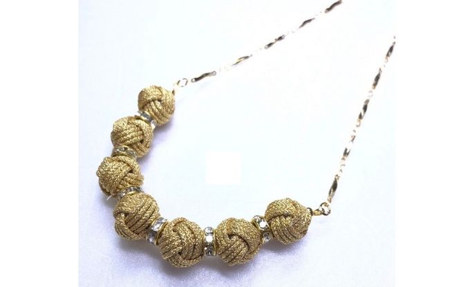 【※使用しない※】【伊賀組紐】ネックレスロンデル 【金】