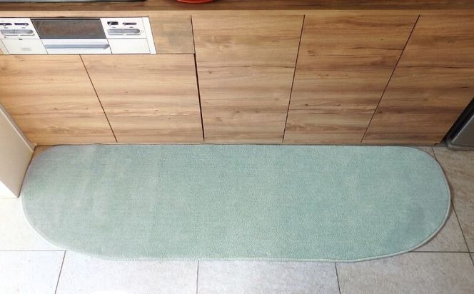 diw0227 北欧風キッチンマット ラグマットタイプ 65×210cm ゆりかご型 アッシュミント 抗菌防臭 SEK 織人しきもの屋工房