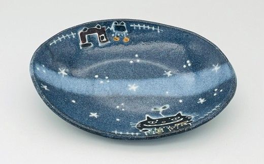 猫街の植物工場長のカレー皿 midnight【716】_HA1724