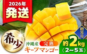 【2026年発送・数量限定】 【贈答用】 沖縄県産キーツマンゴー 約2kg (2～5玉 / 化粧箱入り) マンゴー 沖縄 果物 フルーツ ギフト 沖縄市 / ちゃんぷる～市場  [BCAA006]