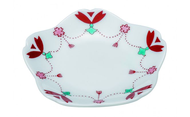 九谷焼　3号皿・さくら 瓔珞 5枚セット a01 民芸品 工芸品 焼き物 食器 172111_CY2301