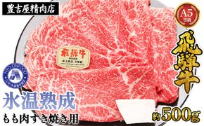 約500gもも肉すき焼き用　氷温（R）熟成　飛騨牛A5等級　　プロトン凍結 [No.521]