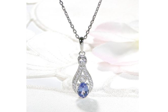ペンダント ネックレス PT900 プラチナ 0.17ct ダイヤモンド タンザナイト しずく つゆ型 ミル アンティーク誕生石 大粒 ジュエリー 【f253-pt-ta】 [オーダーメイドジュエリーメイ 山梨県 韮崎市 20745065]