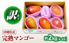 【先行予約】【2026年発送】 訳あり 完熟マンゴー 約2kg (4～6玉入) マンゴー 沖縄 果物 フルーツ ギフト 沖縄市 / ちゃんぷる～市場 [BCAA002]