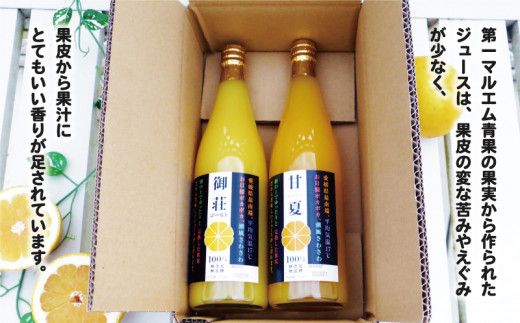 第一マルエムのストレートジュース2種詰め合わせ 甘夏 御荘ゴールド(河内晩柑) 720ml×各1本