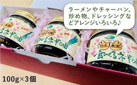 ごはんのおともに！ 食べる ネギ油 3個 セット 糸島産 ネギ たっぷり使用！《糸島》【白糸農園】[ADH001] ねぎ 葱 調味油 ねぎ油 おかず 調味料/惣菜