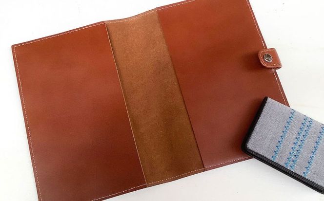 【知花花織】手織りビジネス小物3点セット（手帳カバー、名刺入れ、キーホルダー）ビジネス小物 ビジネス アイテム 財布 名刺入れ 織物 沖縄市 / コザ工芸館ふんどぅ[BCAU016]