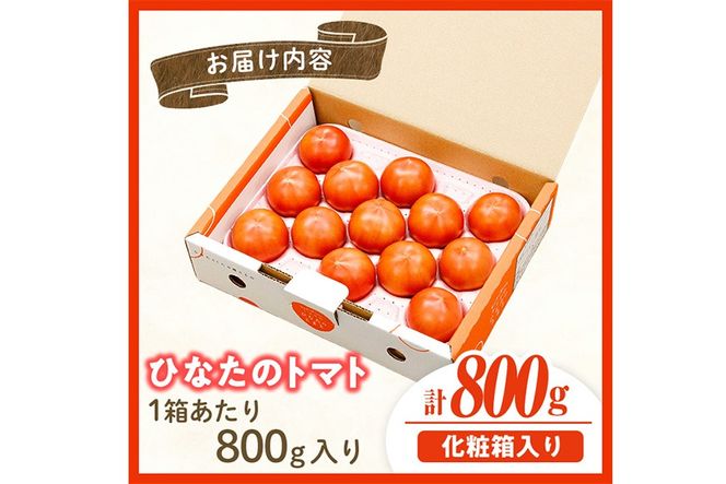 門川ひなたのトマト(800g×1箱) 高糖度 トマト フルーツトマト 野菜 旬野菜 冷蔵 門川町産 宮崎県 門川町 【宮崎県農業協同組合日向地区本部(門川選果場)】【TM-01】