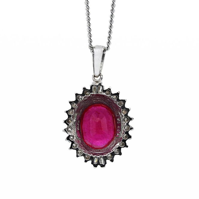 ルビー ペンダント 2ct K18WG 大粒  （12372）　BR-51