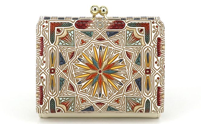 【文庫屋大関】三つ折りミニ財布　カロ（ブロンズ）【皮革工芸品】 ファッション 小物 民芸品 お札 カード 小銭 手のひらサイズ コンパクト 大人 タイル 牛革 手作り 国産 