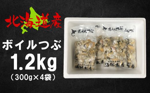 【先行予約】北海道鹿部町産 訳あり ”前浜ボイルつぶ ” 1.2kg（300g×4袋）つぶ貝 刺身