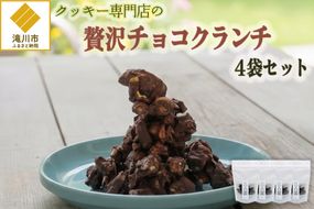 クッキー専門店の贅沢チョコクランチ4袋セット | 北海道 お菓子 焼き菓子 カシューナッツ 手土産 はるゆたか 小麦 カカオニブ プレゼント 贈答 ギフト 送料無料