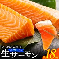 いっちゃんええ【ノンフローズン】生サーモン 全て手作業 半身 約1.8kg_FJ1002