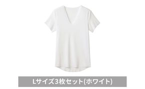 グンゼ YG カットオフV ネックTシャツ YVC015A Lサイズ3枚セット(ホワイト) GUNZE