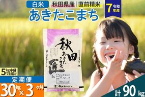 【白米】＜令和7年産＞ 《定期便3ヶ月》秋田県産 あきたこまち 匠 30kg (5kg×6袋)×3回 30キロ お米 |02_snk-011003s