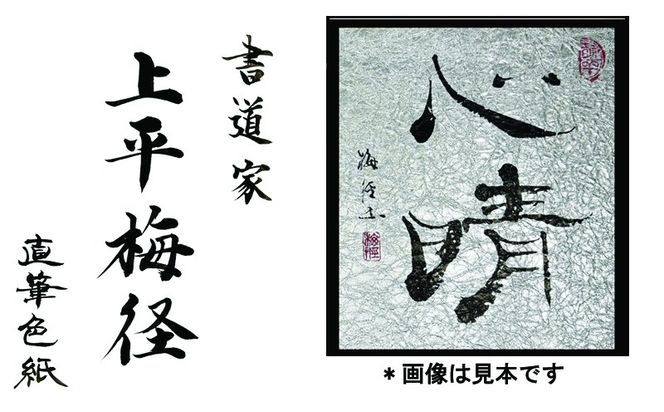 【一点物】韓国の大統領 金大中 直筆色紙 肉筆保証 入手困難 書道作品 額入り 099H4651 書道家による直筆書 上平梅径 直筆書(銀2字) （大阪府泉佐野