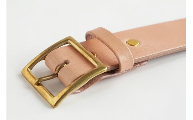 E STREET LEATHER グレージングベンズ 4cm幅 極厚レザーベルト ナチュラル 【star008-01】