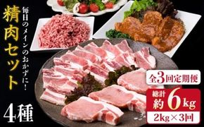 【全3回定期便】毎日のメインのおかずを彩る精肉セット 2,090g 5～6人前 4種《糸島》【糸島ミートデリ工房】 [ACA205] 和牛 牛肉 豚肉 鶏肉 BBQ トンカツ 焼肉 ハンバーグ