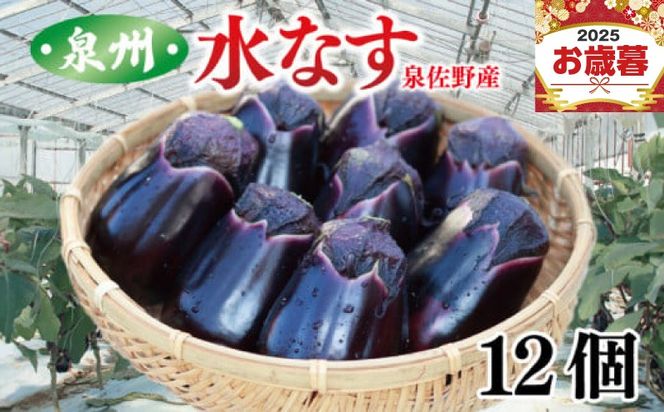 010B1061o 【お歳暮対応】泉州 泉佐野産 ハウス水なす 12個 夏旬の水なすを冬にどうぞ！