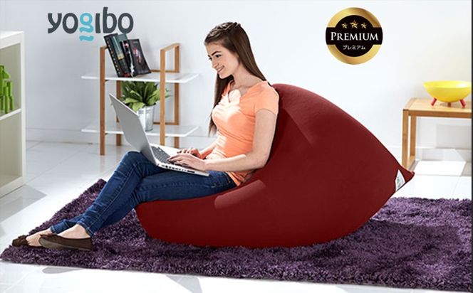 Yogibo Mini Premium（ヨギボー ミニ プレミアム）＜ワインレッド＞【ビーズクッション ビーズ 座椅子 椅子 クッション ビーズソファー ビーズソファ 新生活 プレゼント インテリア 家具 ベッド ゲーム】-[G774-2]