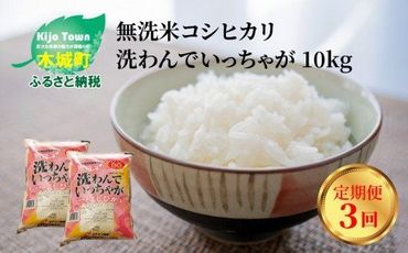 無洗米コシヒカリ 洗わんでいっちゃが10㎏✕３回定期便 計30㎏ K23_T001_1