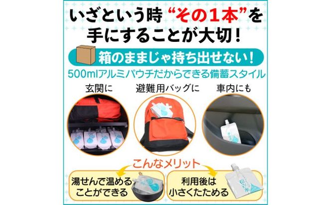 水 保存水 ミネラルゼロの5年保存水 550mL×10本 1箱 非常用 備蓄水 赤ちゃん用ミルクに利用 アルミパウチ容器 長期保存 子ども 子供 高齢者 ペット 手洗い 災害時 防災対策 密閉容器 車内保管 飲料類 ミネラルウォーター