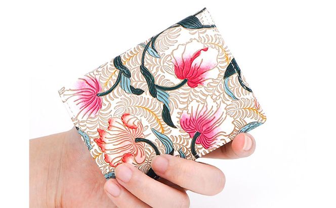 【文庫屋大関】箱まち小銭入れ　ノースガーデン＜コーラル＞【皮革工芸品】 ファッション小物 財布 民芸品 