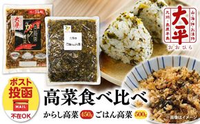 【長崎県産高菜100%使用】 高菜漬け 食べ比べ セット (からし高菜 450g ごはん高菜 500g) / 漬物 高菜 漬け物 ご飯のおとも 惣菜 / 南島原市 / 大平食品[SAK007]