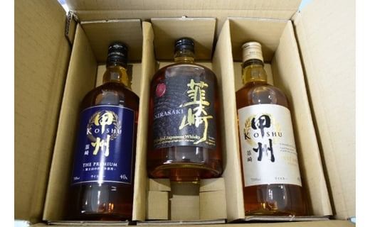 【3回 定期便 毎月】 甲州韮崎 プレミアム ウイスキー 各700ml×3種×3回 総計9本 [サン.フーズ 山梨県 韮崎市 20741174] ウィスキー 酒 ハイボール 飲み比べ