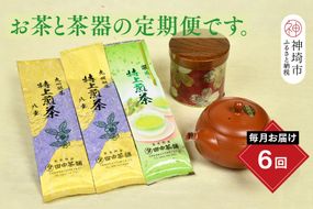 【毎月お届け6回】特上煎茶八重2本と季節のお茶1本(合計100g×3本) 【佐賀県産 銘茶 嬉野茶 知覧茶 まろやか コク 香り お徳用 定期便】(H047104)