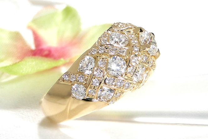 K18YG ダイヤモンド リング 中石 Gカラー VS2 VG 0.54ct【2.9ct】【中石 中央宝石研究所ソーティング付】 CSR0364-18Y SWAV075