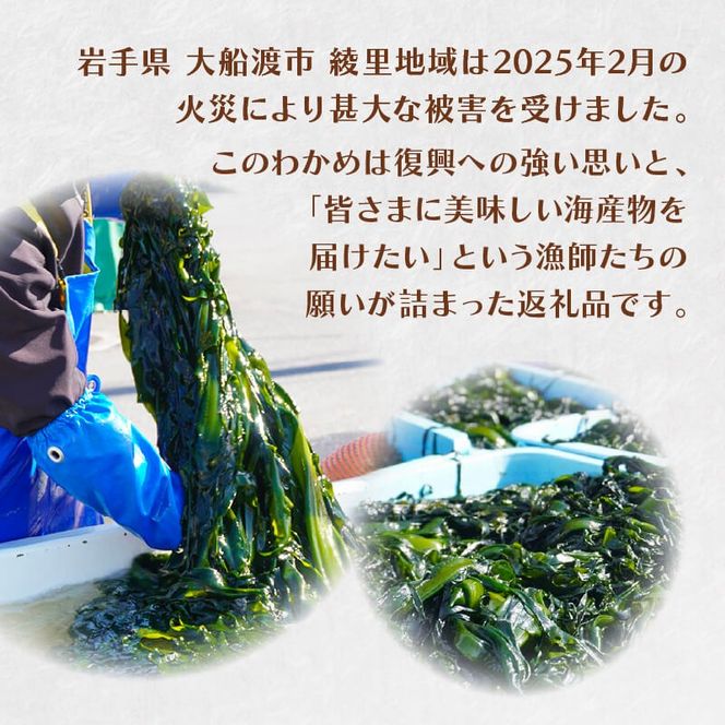綾里の塩蔵ワカメ【一等品】450g (150g × 3) わかめ ワカメ 若芽 湯通し 塩 海藻 海産物 味噌汁 ごはん 夕飯 おかず 小分け 個包装 サラダ お刺身 刺し身 刺身 三陸 岩手県 国産 大船渡 綾里 災害 被災 火災 [ryorigyo003]
